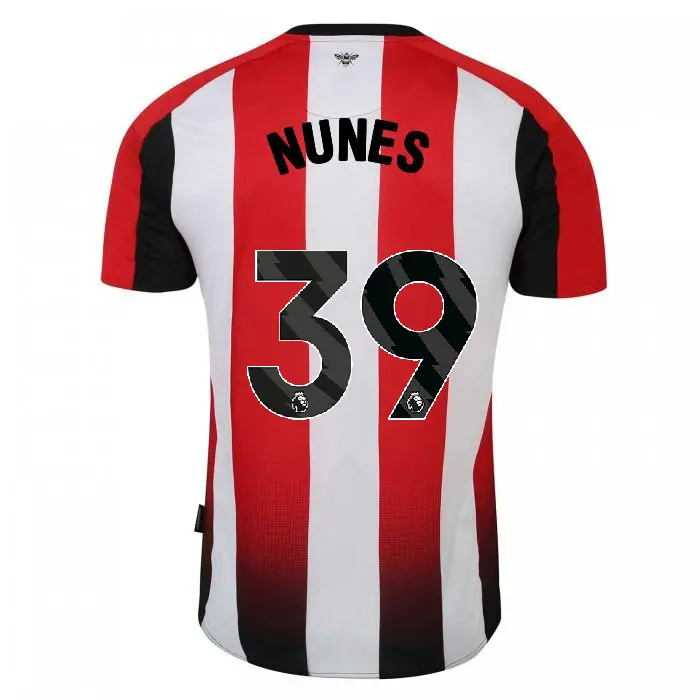 23/25 Brentford Adult Home Shirt NUNES 39-4724-2300415-Gustavo NUNES 39 23/25 Brentford Adult Home Shirt NUNES 39 - Image 1