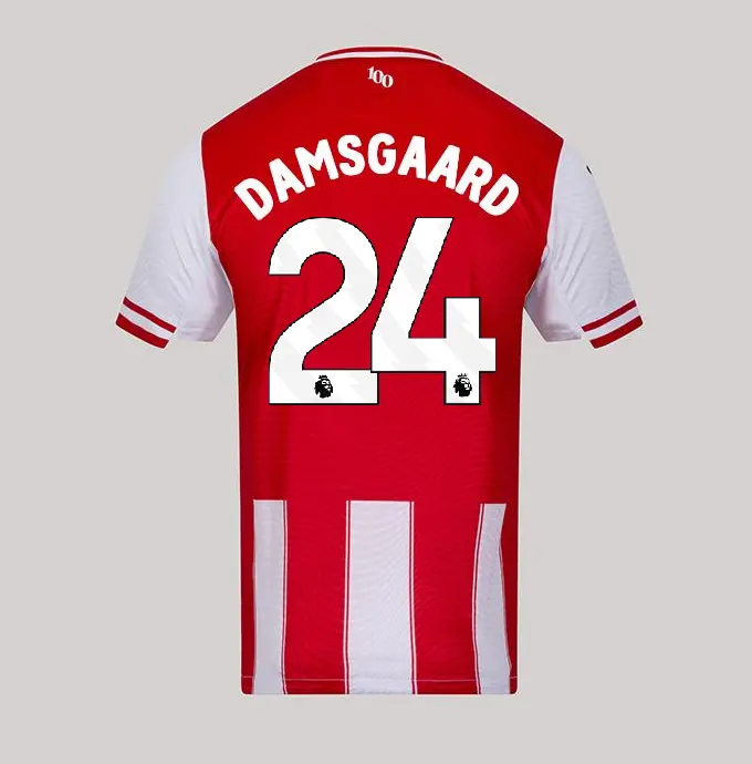 25/26 Brentford Adult Authentic Home Shirt - MIKKEL DAMSGAARD 24-2500064-24 25/26 Brentford Adult Authentic Home Shirt - MIKKEL DAMSGAARD 24 - Image 1