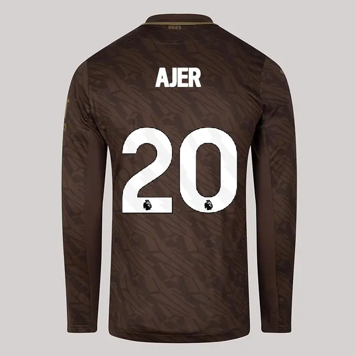 25/26 Brentford Adult Replica L/S Away Shirt - Kristoffer Ajer 20-2500059-20 25/26 Brentford Adult Replica L/S Away Shirt - Kristoffer Ajer 20 - Image 1