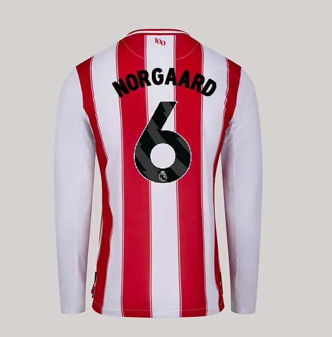 25/26 Brentford Adult Replica L/S Home Shirt - CHRISTIAN NORGAARD 6-2500058-06-NORGAARD 25/26 Brentford Adult Replica L/S Home Shirt - CHRISTIAN NORGAARD 6 - Image 1