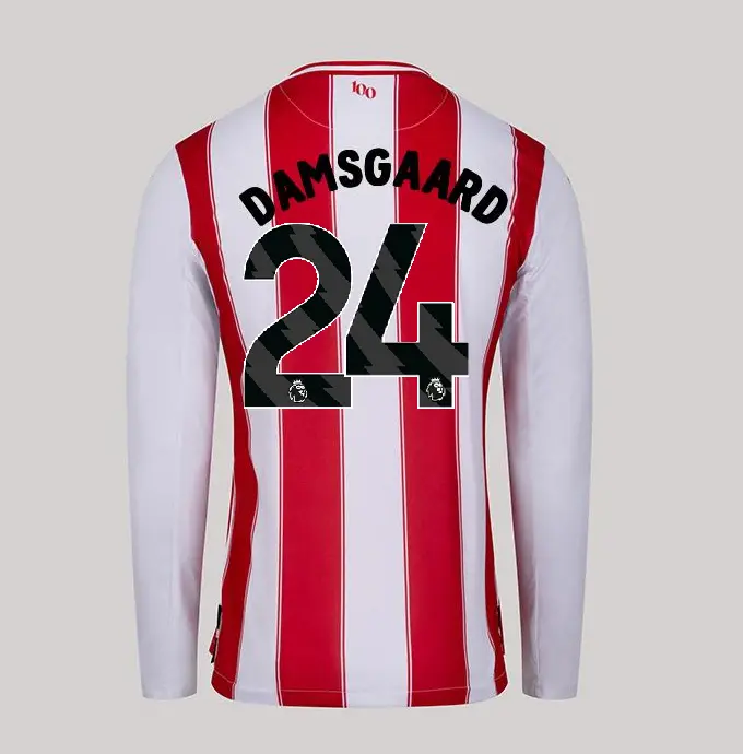 25/26 Brentford Adult Replica L/S Home Shirt - MIKKEL DAMSGAARD 24-2500058-24 25/26 Brentford Adult Replica L/S Home Shirt - MIKKEL DAMSGAARD 24 - Image 1