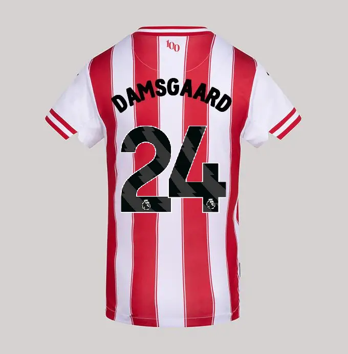25/26 Brentford Junior Replica Home Shirt - MIKKEL DAMSGAARD 24-2500061-24 25/26 Brentford Junior Replica Home Shirt - MIKKEL DAMSGAARD 24 - Image 1