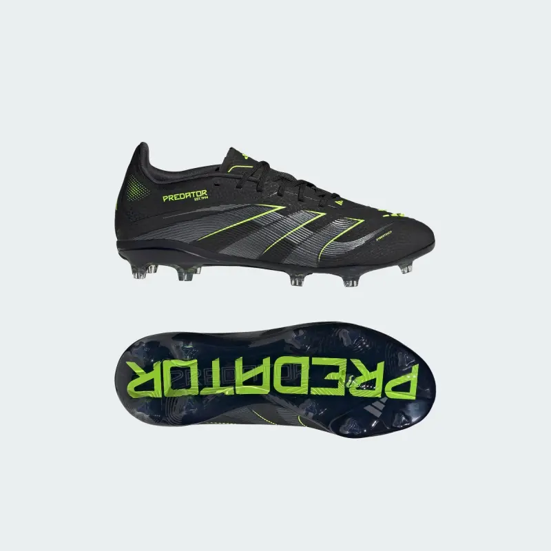 Adidas Predator Elite FG Core Black Iron Metallic Lucid Lemon (GS)-JI1177 Adidas Predator Elite FG Core Black Iron Metallic Lucid Lemon (GS) - Image 1