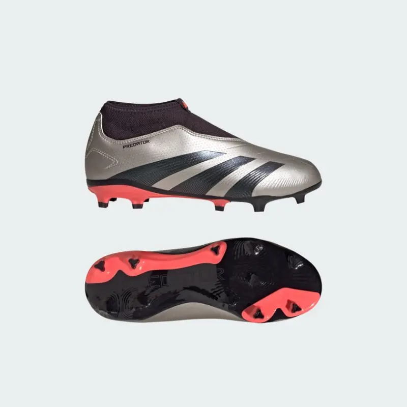 Adidas Predator League Laceless Firm Ground Boots Platinum Metallic Kids-IF6357 Kits Collection - Premium Brentford Kits for Supporters