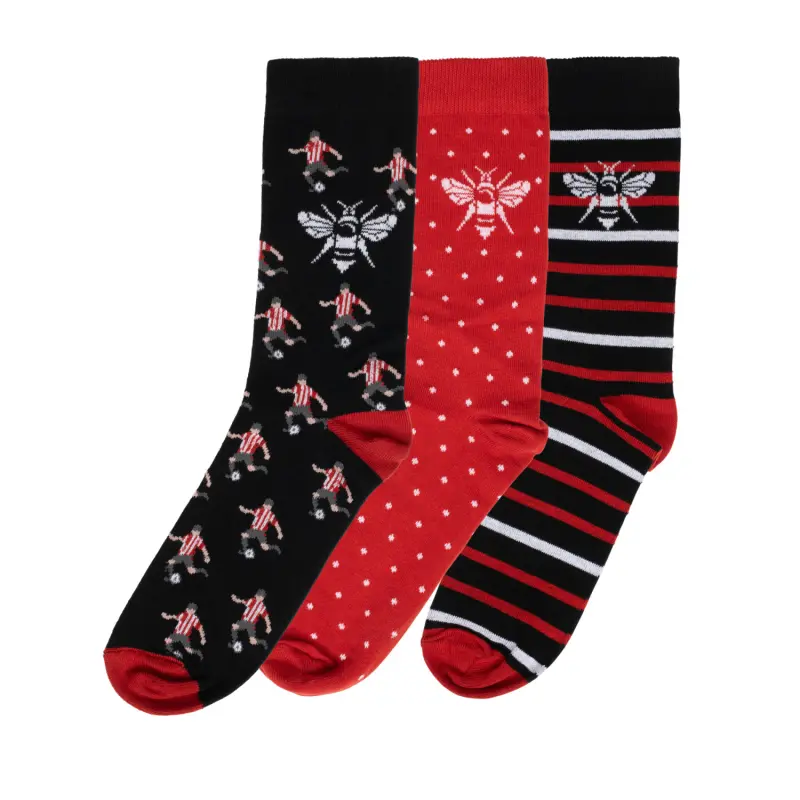Brentford 3pk Fan Socks (7-11) Kits Collection - Premium Brentford Kits for Supporters