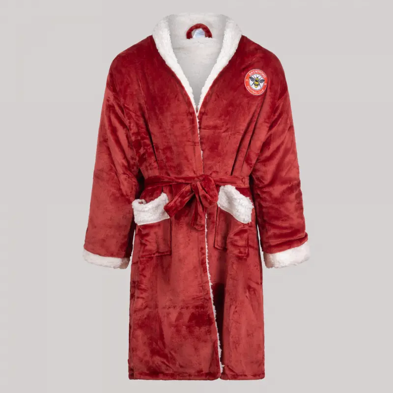 Brentford Crest Unisex Sherpa Dressing Gown-2500264 Kits Collection - Premium Brentford Kits for Supporters Brentford Crest Unisex Sherpa Dressing Gown-2500264 Kits Collection - Premium Brentford Kits for Supporters