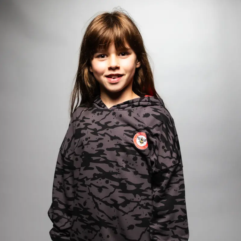 Brentford Junior Crest Camo OH Hoody-2400042 Kits Collection - Premium Brentford Kits for Supporters