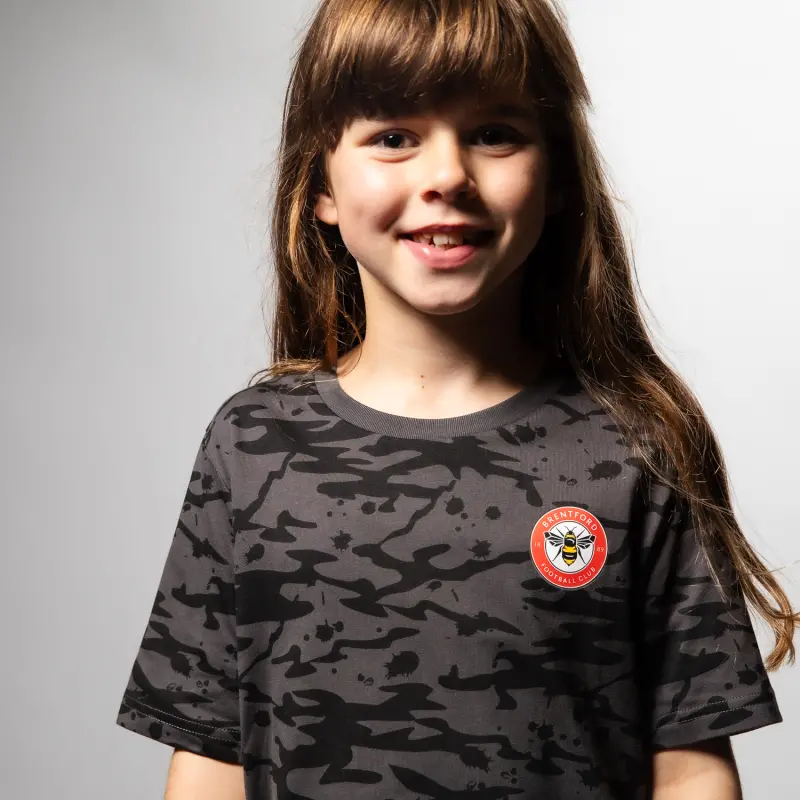 Brentford Junior Crest Camo Tee-2400044 Kits Collection - Premium Brentford Kits for Supporters