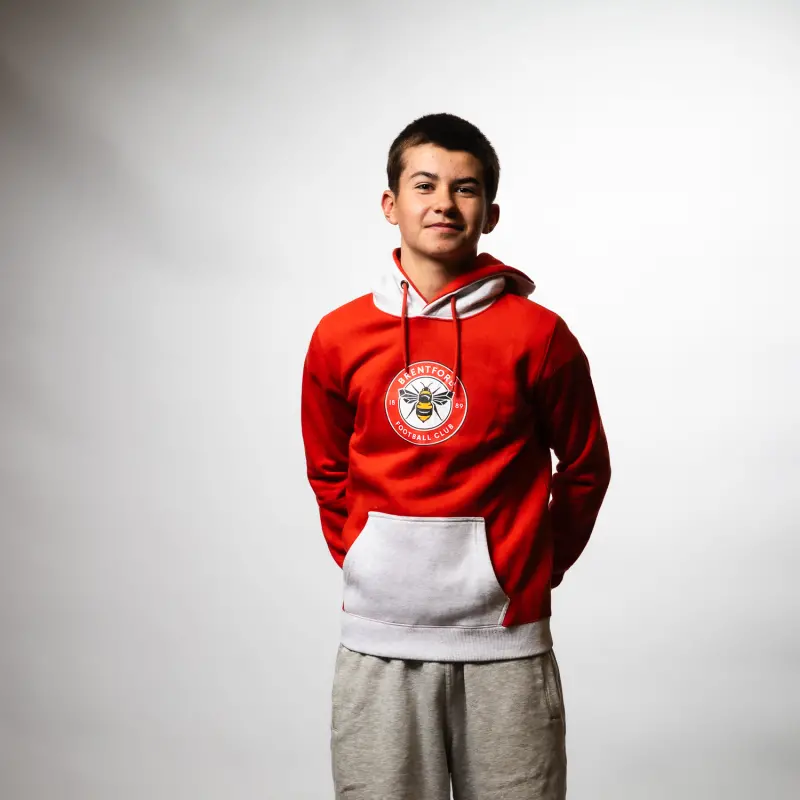 Brentford Junior Crest Cord Hoody-2300008 Kits Collection - Premium Brentford Kits for Supporters