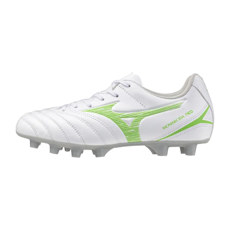 Mizuno MONARCIDA NEO III SELECT JR White/Neon Green-P1GB252537 Kits Collection - Premium Brentford Kits for Supporters