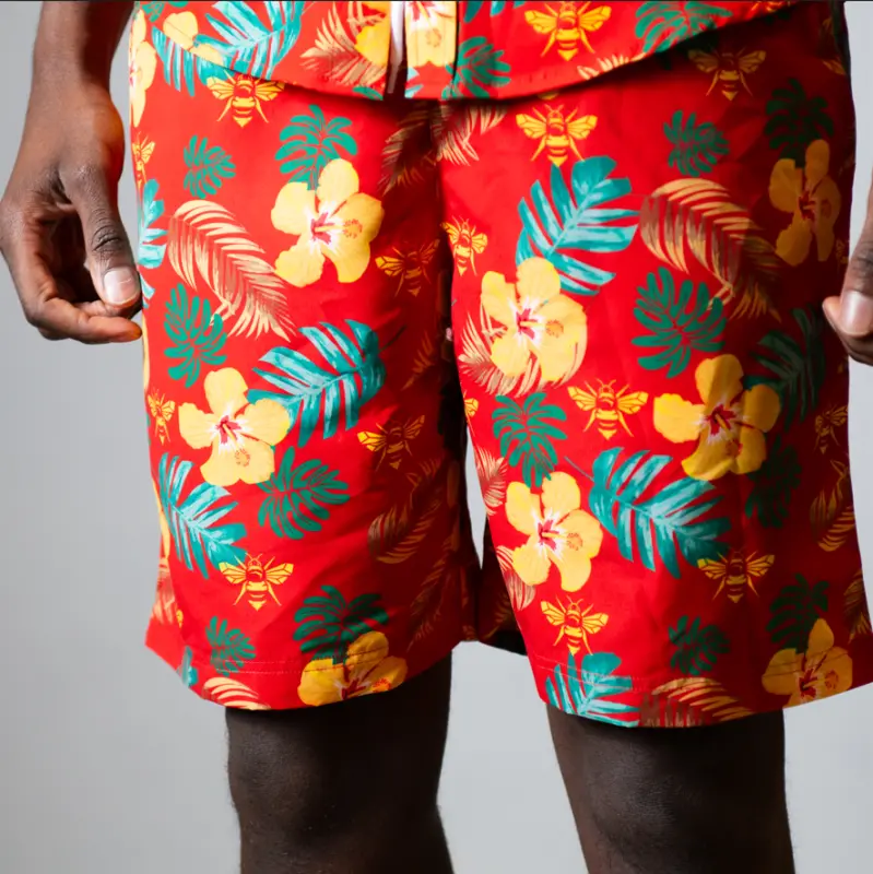 Multi Bee Floral Hawaiian Shorts-2400025 Kits Collection - Premium Brentford Kits for Supporters